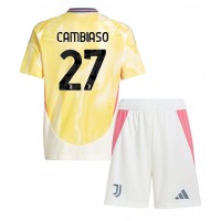 Juventus Andrea Cambiaso #27 Bortaställ Barn 2024-25 Korta ärmar (+ Korta byxor)